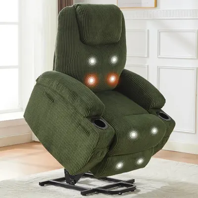 Garvee Electric Power Lift Recliner Chair for Elderly with Massage and Heat, 135°Adjustable Corduroy Electric Recliner Chair...