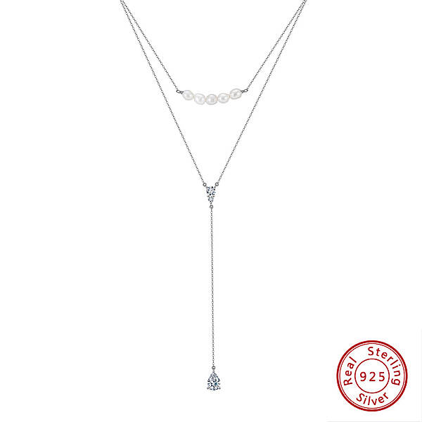 925 Sterling Silver Double Layer Necklaces