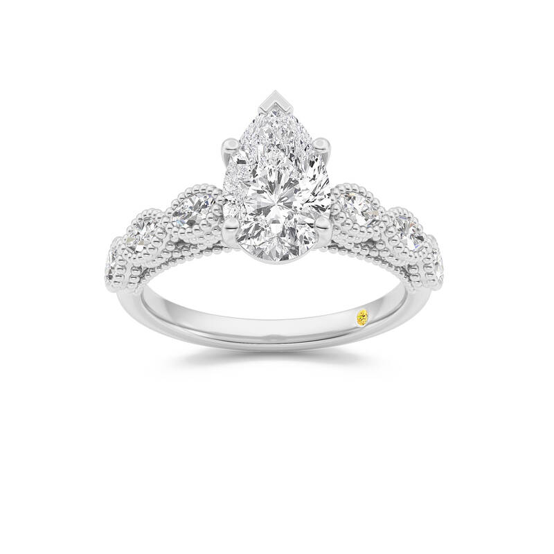 Lhasa Pear Shape Lab Grown Diamond Engagement Ring | 18K White Gold 2 3/4 CT. TW.