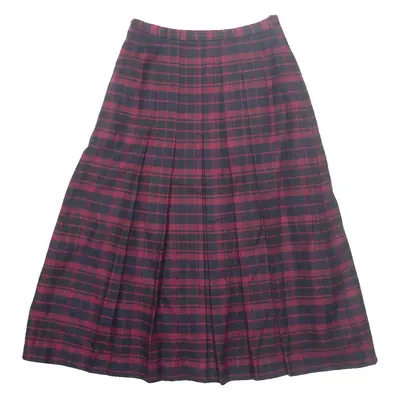 WINDSMOOR Womens Pleated Skirt Red Midi Check XS