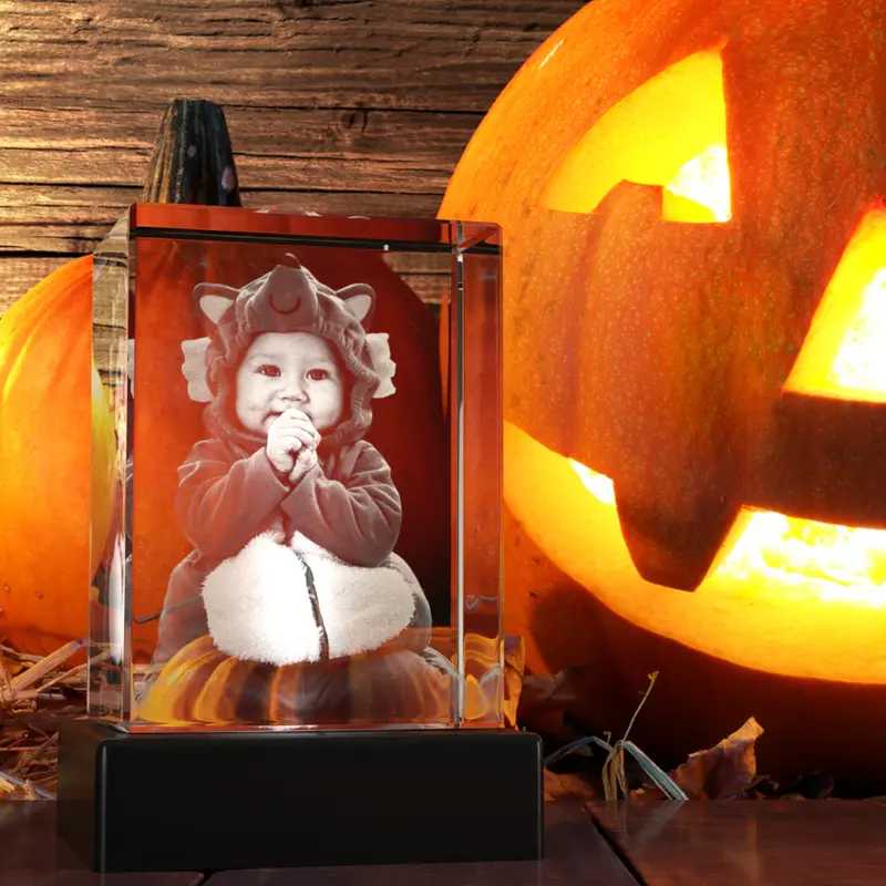 3D Halloween Engraving Crystal - Rectangle-Standard / Titan