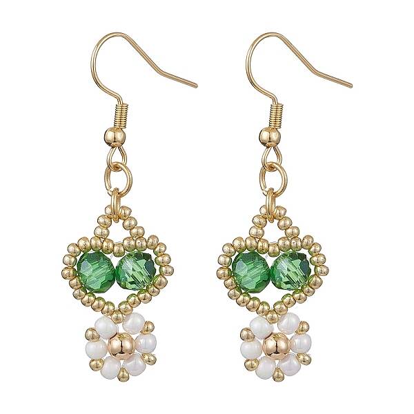 Handmade Glass Seed Beads Dangle Earrings