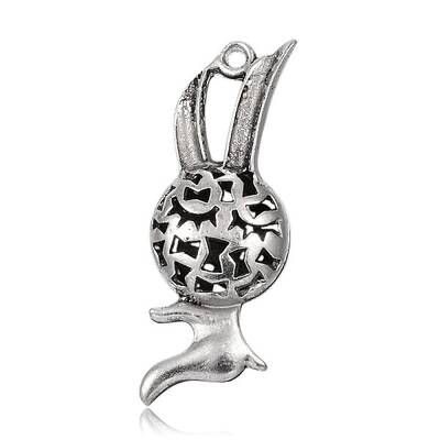 Hollow Rabbit Tibetan Style Alloy Pendants