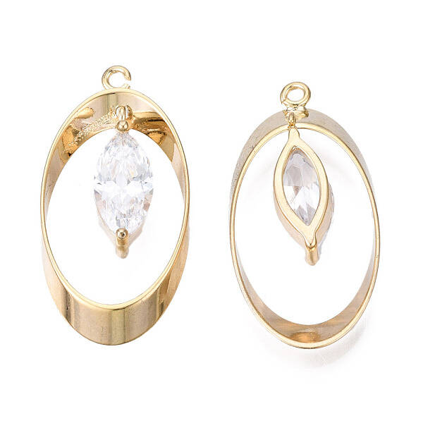 Brass Rhinestone Pendants