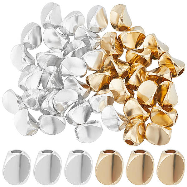 64Pcs 2 Colors Brass Bead