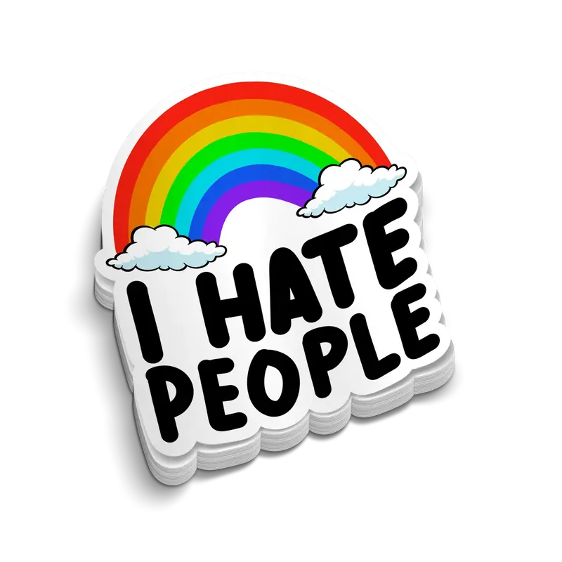 I Hate People - Hard Hat Decal