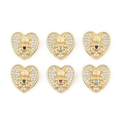 Brass Micro Pave Cubic Zirconia Slide Charms