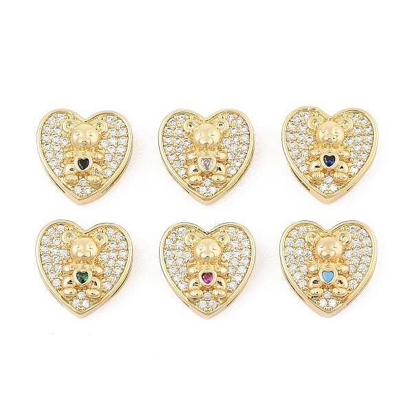 Brass Micro Pave Cubic Zirconia Slide Charms