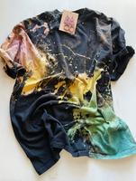 Splatter Reverse Tie Dye Shirt, Bleach Splatter Tee, Rainbow Splashed Crewneck, Paint Splatter, One of a Kind Cotton T-Shirt...