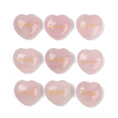 9Pcs Natural Rose Quartz Display Decorations