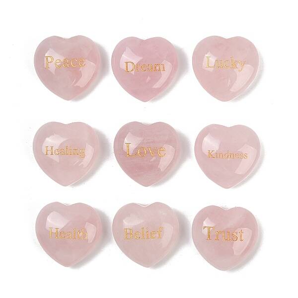 9Pcs Natural Rose Quartz Display Decorations