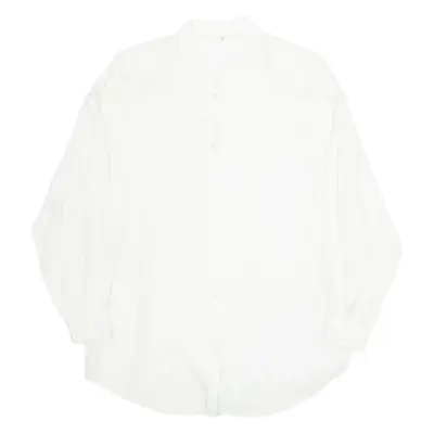 Womens Shirt White Collared Long Sleeve Viscose M