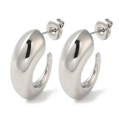 Non-Tarnish 304 Stainless Steel Horn Stud Earrings