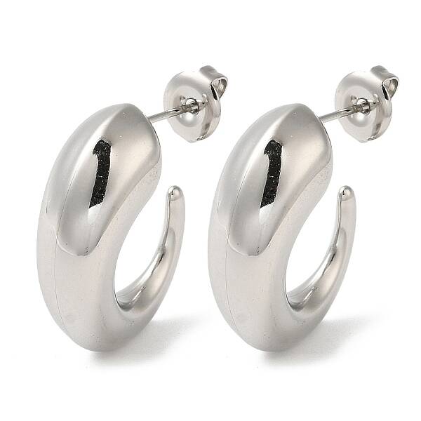 Non-Tarnish 304 Stainless Steel Horn Stud Earrings