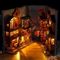 Wooden DIY Book Nook Kit, 1 Box 3D Cherry Blossom Street Design DIY Craft, Home Decoration Craft, Perfect Gift for Adults, Fi...