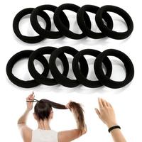 2 PCS Large Black Hair Ties for Women and Girls - High Stretching, Thick Seamless Cotton, No Damage Elastics (2 Inch Diameter...