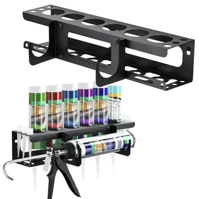 Caulking Tube and Caulking Gun Holder, Caulking Gun Storage Rack with Horizontally Base, Sealant Organizer for Garage and Wor...