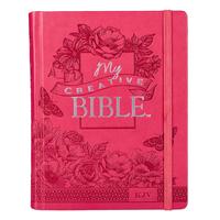 Bright Pink Faux Leather Hardcover KJV My Creative Bible
