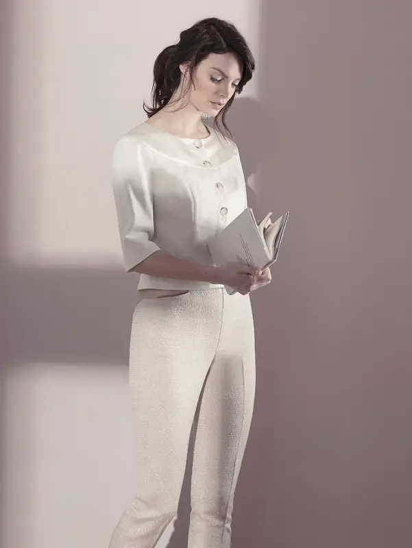 PAMPAS | Tailored High-Waisted Trousers | Colour: BIRCH | Size: XXS