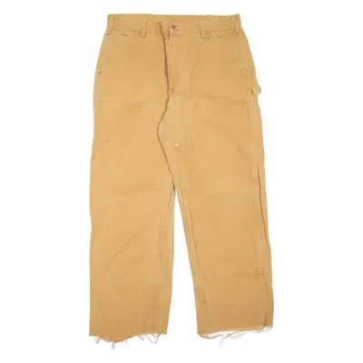CARHARTT Carpenter Workwear Mens Jeans Beige Relaxed Straight W34 L28