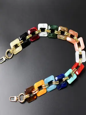 Multi-functional mobile phone shell chain, Bag chain, Bag DIY portable chain, acrylic multi-shape mixed gold, high-quality ch...