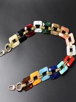 Durable Colorful Geometric Design Bag Strap, Purse Accessories, Adjustable Bag Strap,  Boho Style Chain Design Acrylic Multi-...