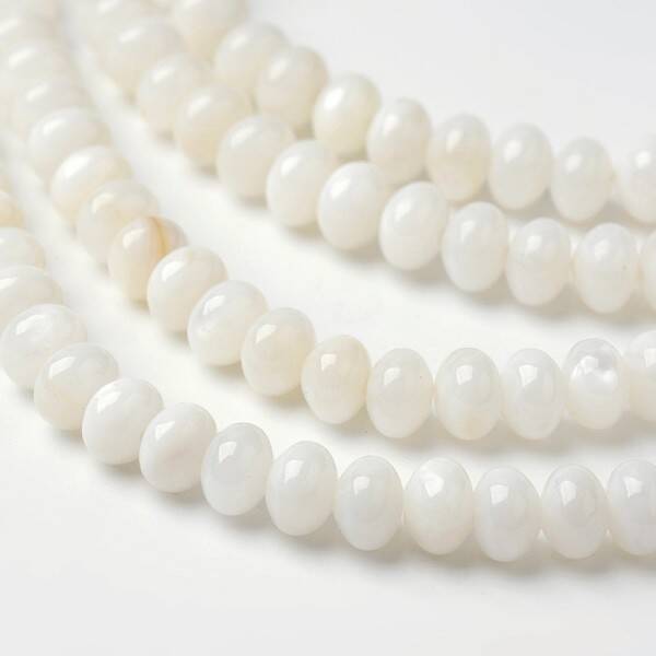 Dyed Natural Freshwater Shell Rondelle Bead Strands