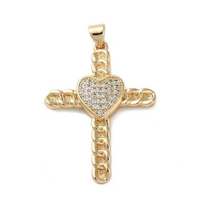 Brass Micro Pave Clear Cubic Zirconia Pendants