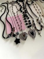 Punk Style Star & Heart Design Pendant Necklace, Gifts for Her, Fashion Jewelry for Party, Daily Clothing Decor, Trendy All-m...