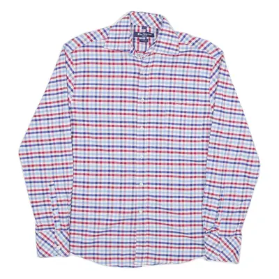 BEN SHERMAN Stretch Shirt Black Check Long Sleeve Mens S
