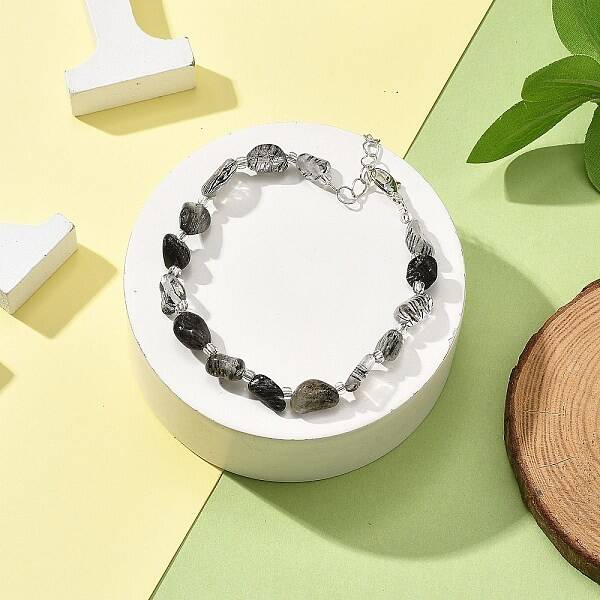 Natural Rutilated Quartz Beads Bracelets for Women