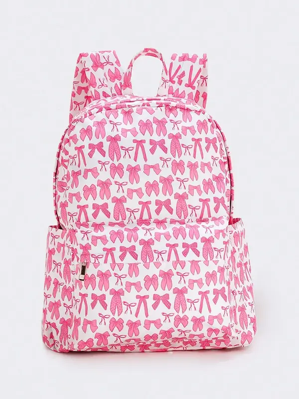 Pink Bow print Kids backpack