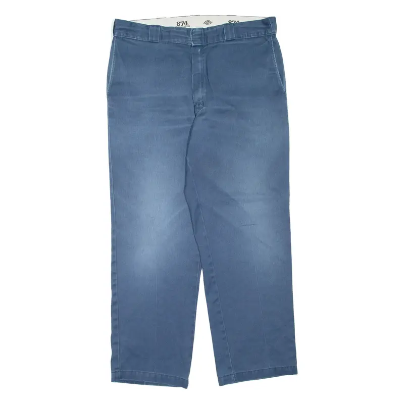 DICKIES Mens Trousers Blue Regular Straight W38 L32