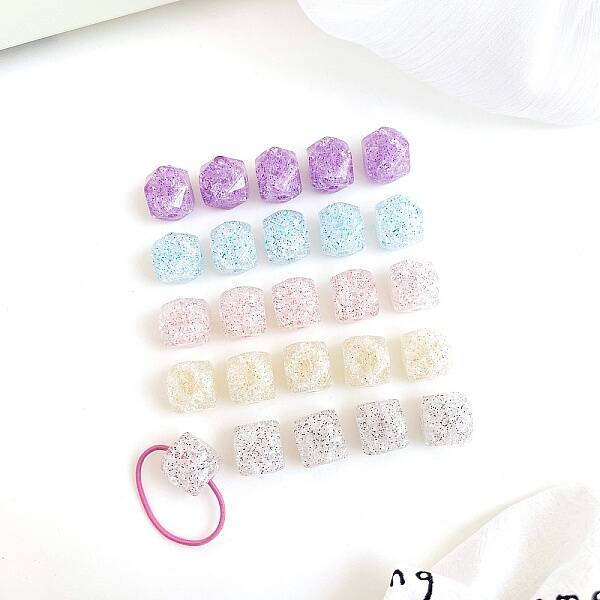 Transparent Crackle Acrylic European Beads