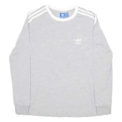 ADIDAS Womens T-Shirt Grey Long Sleeve UK 10