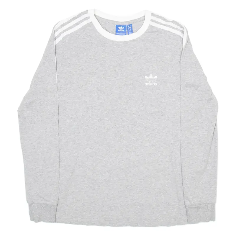 ADIDAS Womens T-Shirt Grey Long Sleeve UK 10