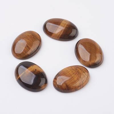 Natural Tiger Eye Flat Back Cabochons