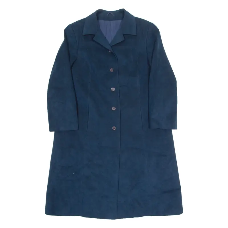 ALCANTARA Suede Feel Womens Trench Coat Blue 90s M