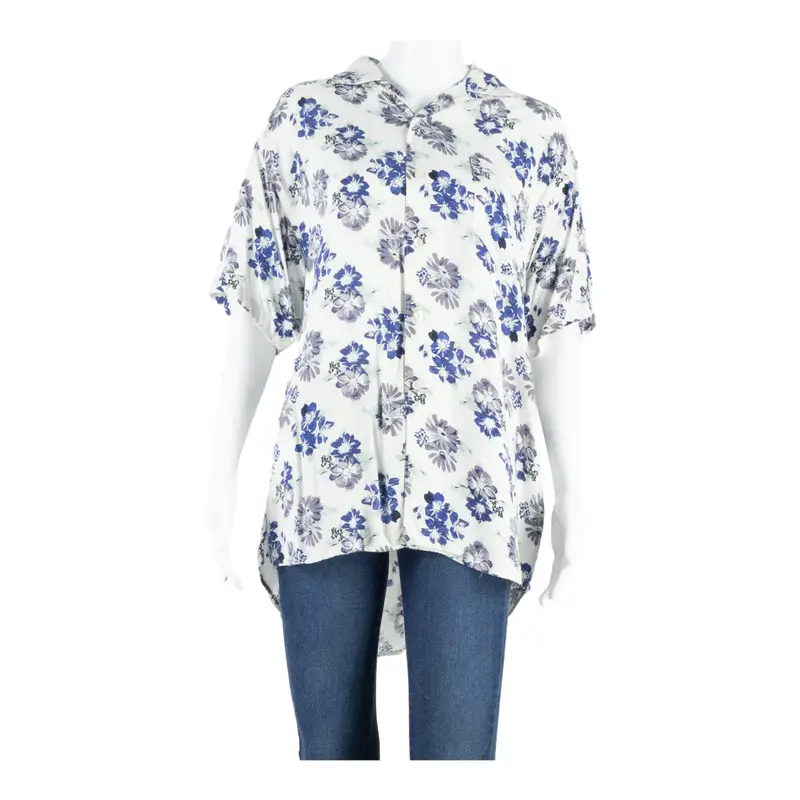 Womens Printed Blouse Purple Floral M