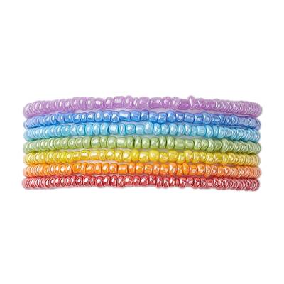 7 PCS Rainbow Style Glass Seed Beads Bracelets for Women