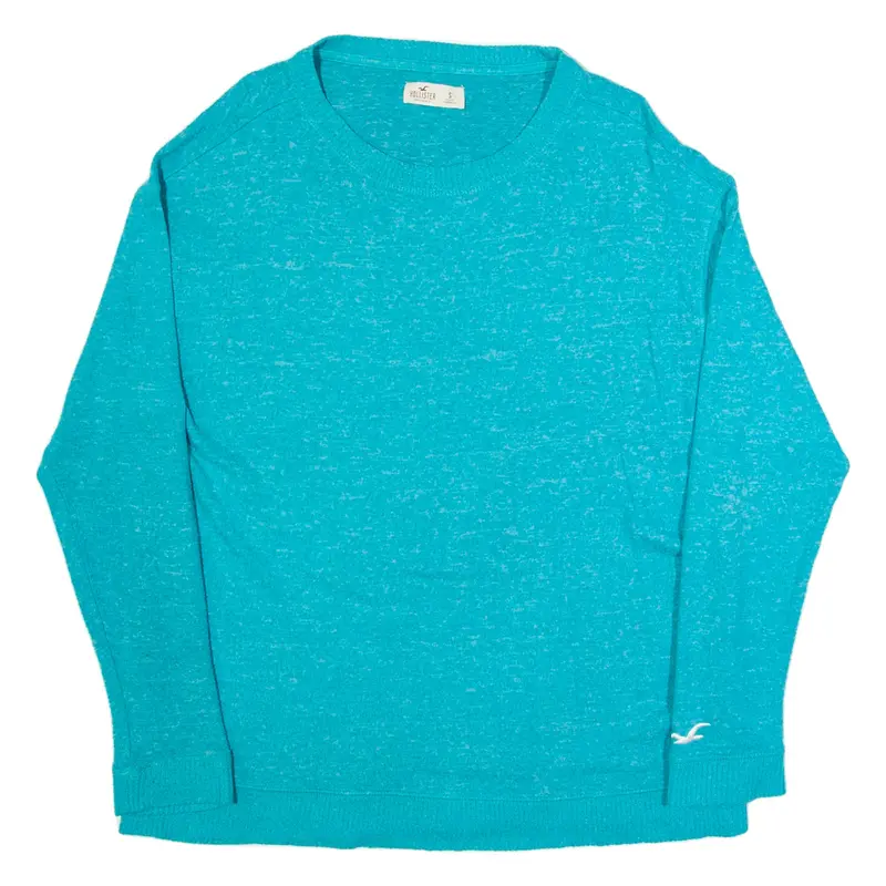 HOLLISTER Womens Jumper Blue Tight Knit Viscose S