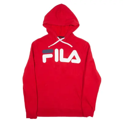 FILA Hoodie Red Pullover Mens S
