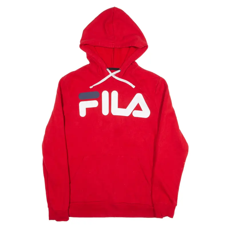 FILA Hoodie Red Pullover Mens S
