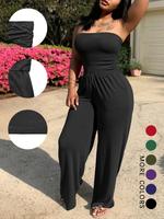 AUXDIO One Piece Off Shoulder Jumpsuits Summer Travel Casual Loose Sleeveless for Womens Jumpsuit