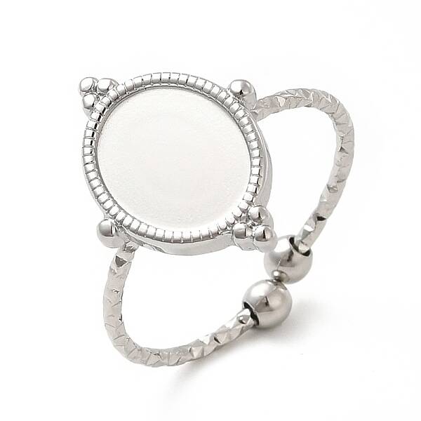 Non-Tarnish 304 Stainless Steel Open Cuff Ring Findings