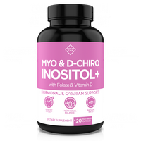 Optify Myo-Inositol & D-Chiro Inositol 40:1 Dietary Supplement with Folate & Vitamin D for Hormonal Balance Ovarian Support W...