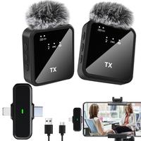 Wireless Lavalier Microphone System, USB Rechargeable Plug & Play 20 Meters Reception Wireless Microphone, Highly Sensitive N...