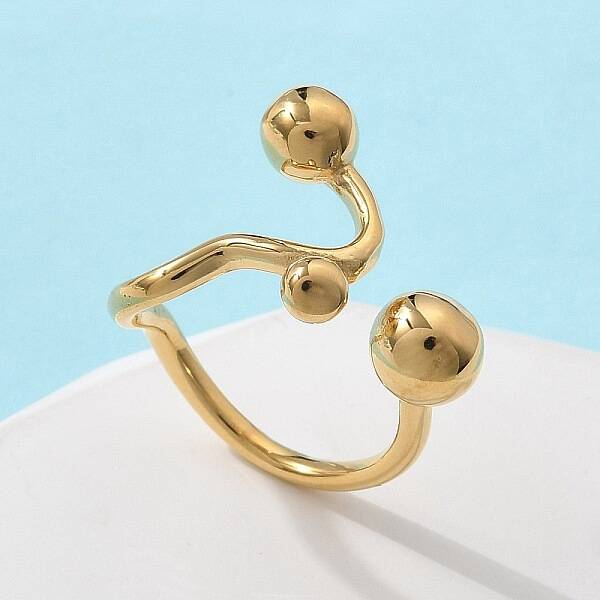 304 Stainless Steel Round Cuff Rings for Women