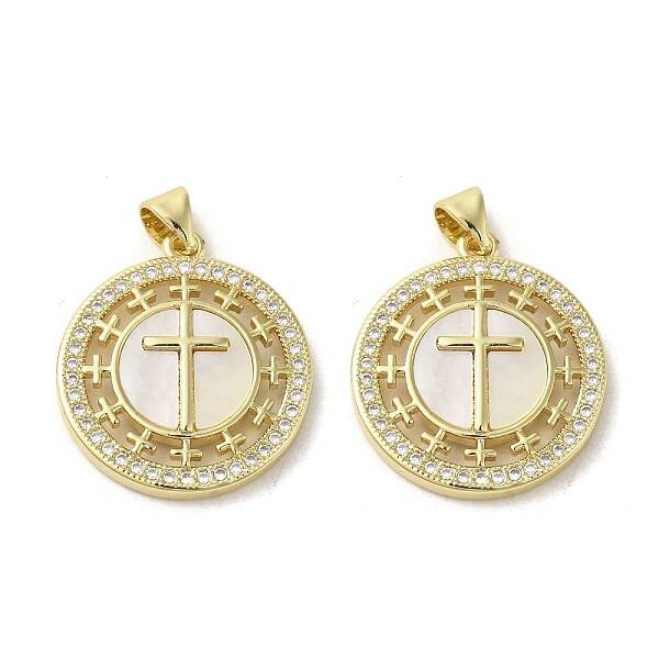 Brass Micro Pave Clear Cubic Zirconia Pendants