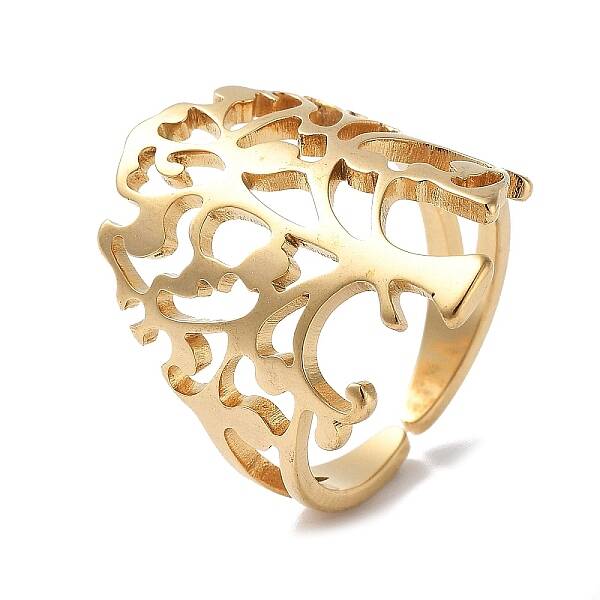 201 Stainless Steel Open Cuff Rings for Women